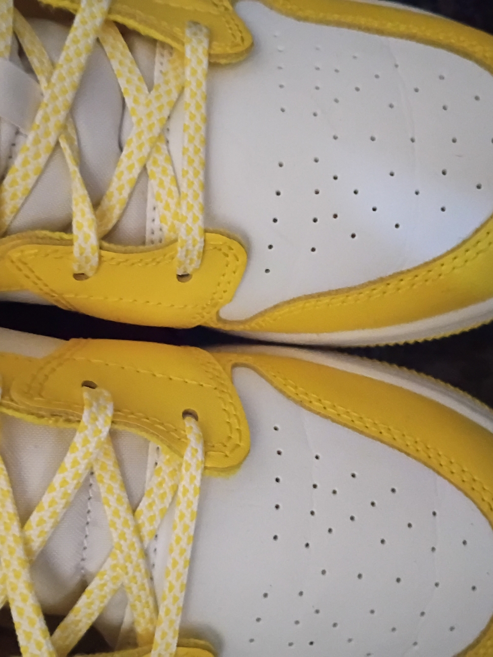 Jordan White and Yellow Athletic Sneakers